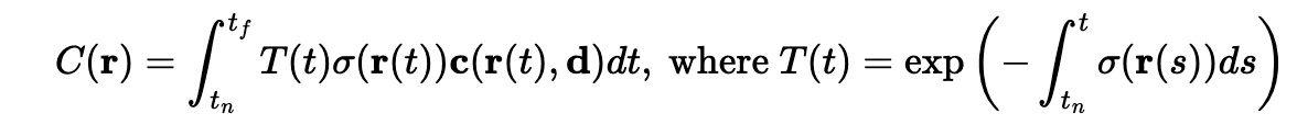 Continuous Volume Rendering Equation